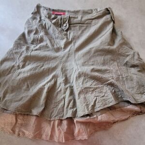 San Francisco Elegant High-Low Khaki Skirt